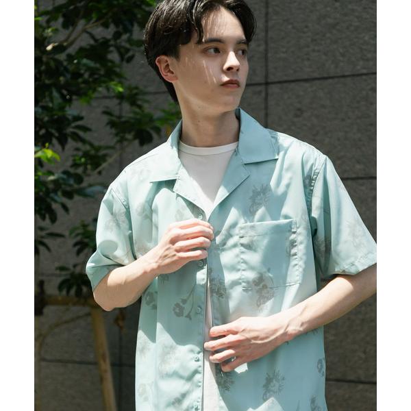 シャツ 「ユニセックス」ボタニカルオープンカラーショートスリーブシャツ メンズ