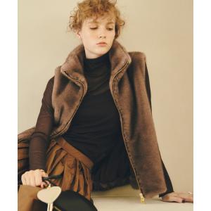 ベスト ジレ 「洗える」スタンドカラーファージレ レディース