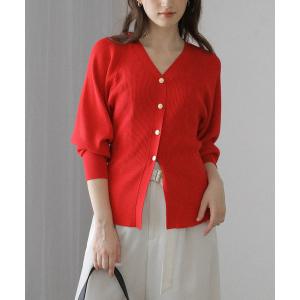 カーディガン 「洗える」Vネックシルエットカーディガン レディース