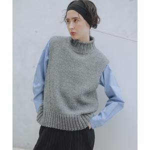 ニット セーター エドワード ハイネック ベスト レディース