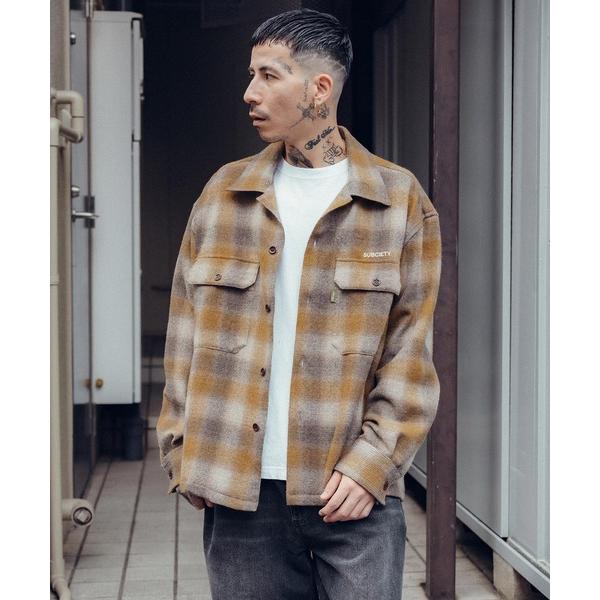 シャツ Wool ombre check shirt メンズ レディース
