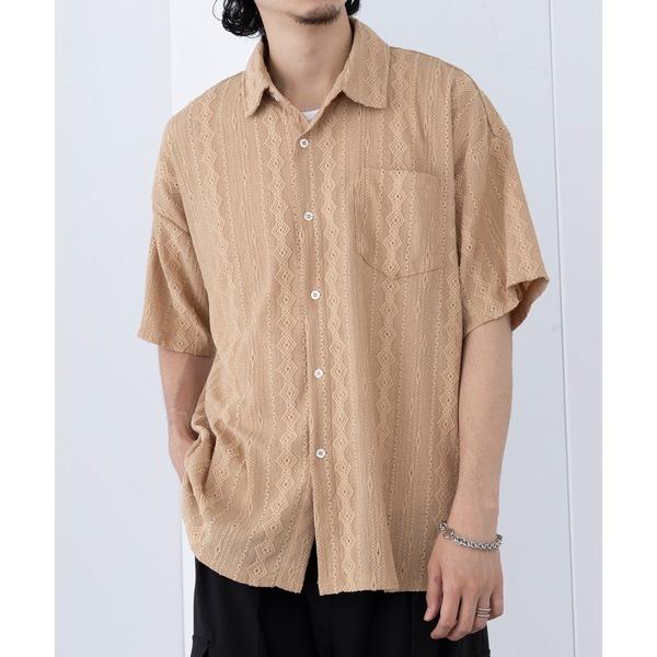 シャツ 「HAUS」ジャカードストライプシャツ 242-3920-2 メンズ