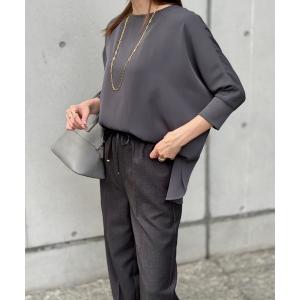 tシャツ ジョーゼットバックジップオーバードルマンプルオーバー レディース