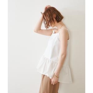tシャツ ドッキングフレアーヘムレイヤードキャミソール レディース