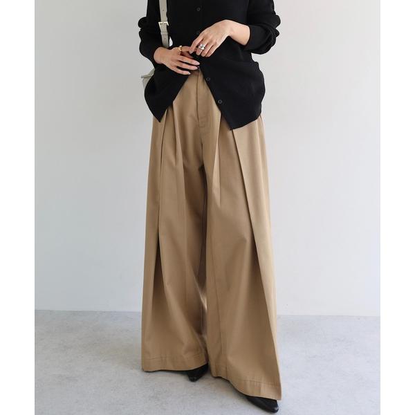 チノパン ツイルタックチノワイドパンツ レディース
