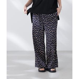 パンツ レオパードプリントイージーワイドパンツ レディース
