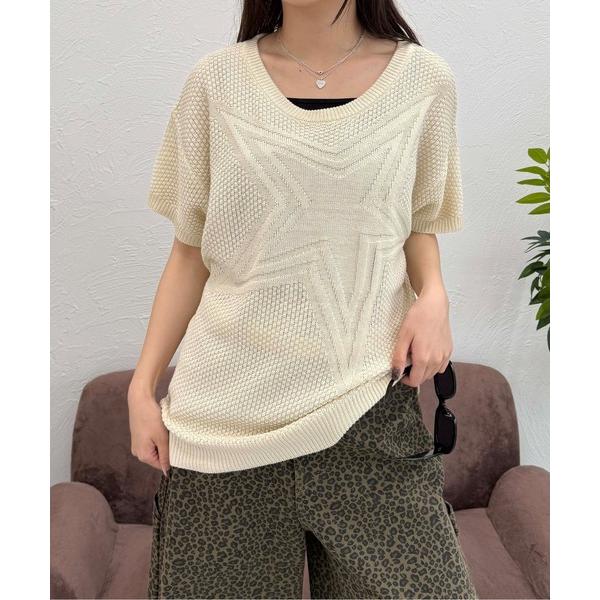 ニット セーター 透かし編みスターニット レディース メンズ