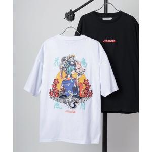 アロハシャツ tシャツ 半袖 「84」「休日少女」 和柄デザイン 刺繍ミックス バックプリント 半袖Tシャツ オーバーサイズ レディース メンズ