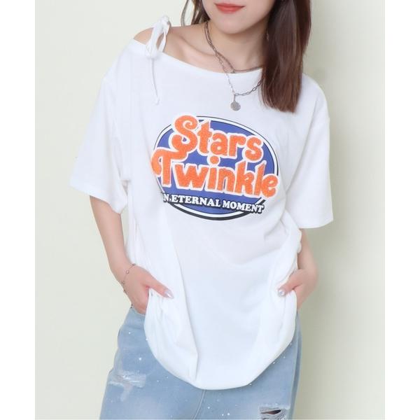 tシャツ 「サガラロゴ×アシメショルダー」POPに着こなすTee レディース