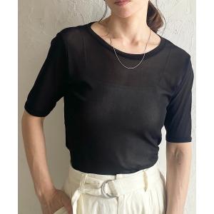 tシャツ 半袖 クルーネックシースルー/半袖シア...の商品画像