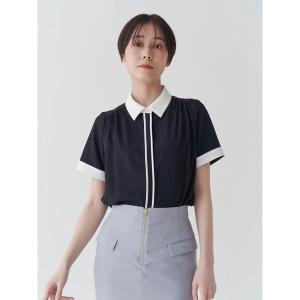 ブラウス シャツ クレリック半袖シャツ レディース