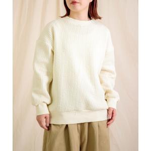 ニット セーター 「prit」 コールキルト クルーネックプルオーバー レディース