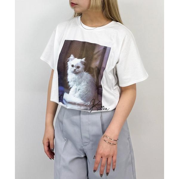 tシャツ フレンチスリーブ猫Tシャツ レディース