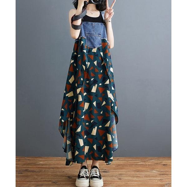 ワンピース 選べる10TYPE切り返しデザインデニムサロペット