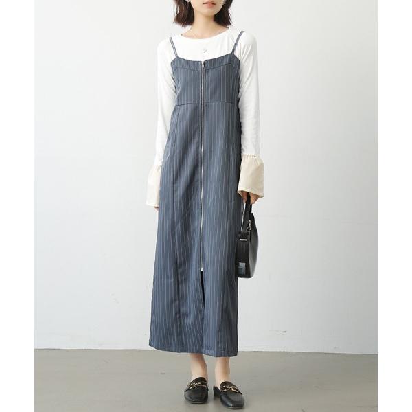 オールインワン オールインワンストライプロングスカート レディース