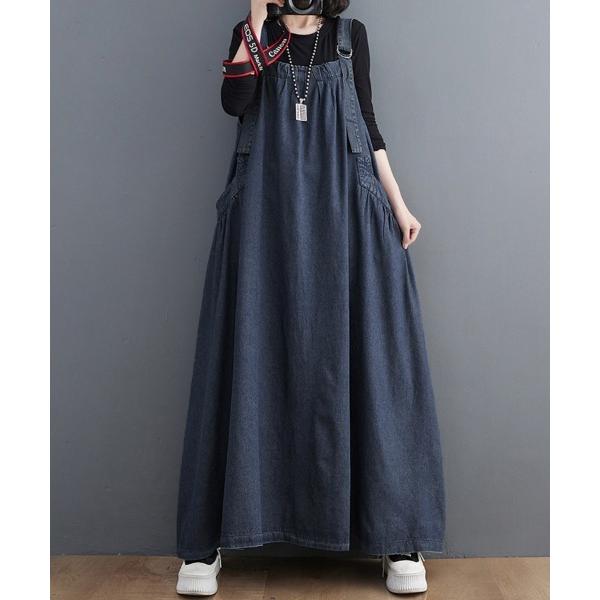 ジャンパースカート フレアデニムジャンパースカート