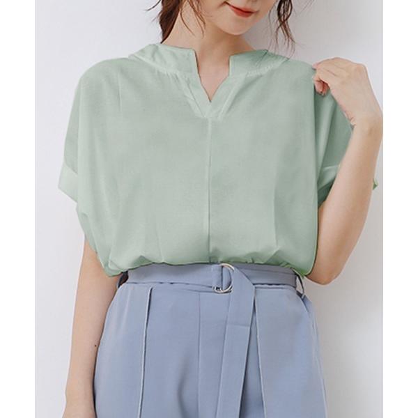ブラウス シャツ キーネックシフォンブラウス レディース