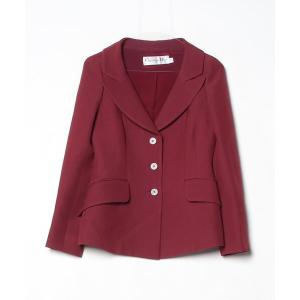 「Christian Dior」 テーラードジャケット 34 レッド レディース