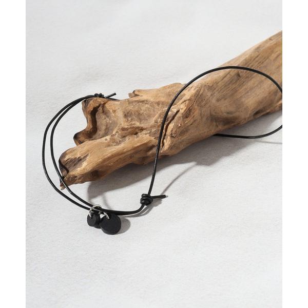 ネックレス プラスレザー　ダブルチャーム　ネックレス メンズ レディース