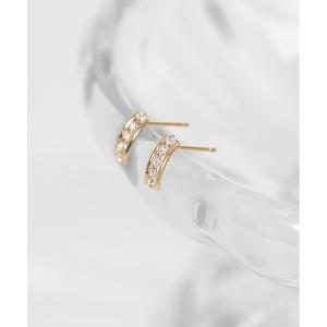 ピアス ビジューラインピアス「K10」 レディース