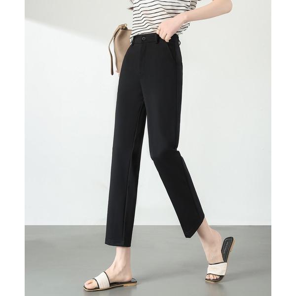 スラックス パンツ きれいめ美脚テーパードパンツ 9分丈 デーパートパンツ オフィスカジュアル きれ...