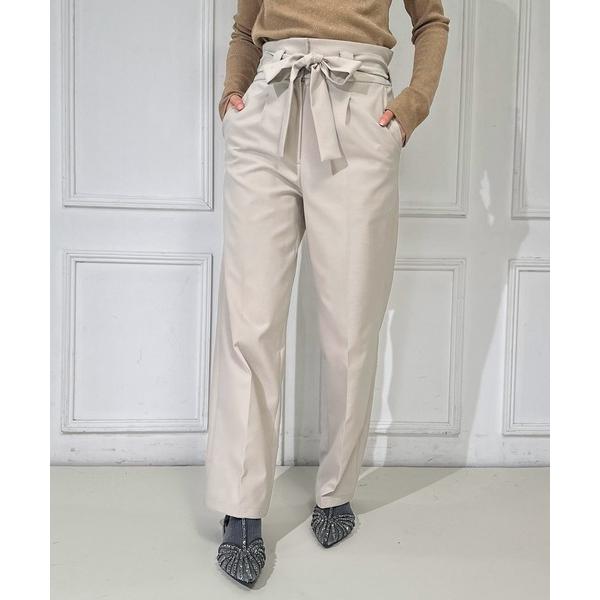 スラックス パンツ ツイルストレッチストレートパンツ レディース