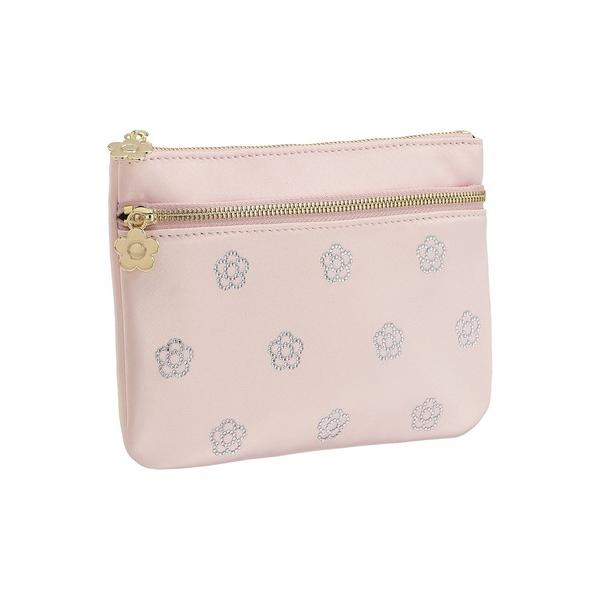 ポーチ マリークワント mary quant ビジューデイジーホットフィックス 2ファスナーポーチ ...