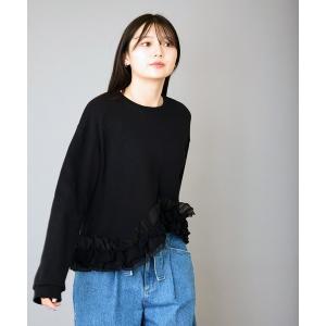 トレーナー スウェット フリルデザインスウェット レディース