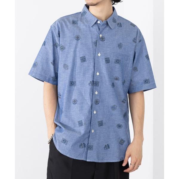 シャツ 「BEVERLY HILLS POLO CLUB」「半立衿」リゾートプリントR/G半袖シャツ...