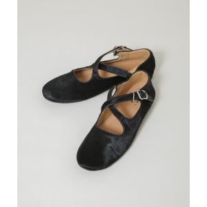 パンプス MOHI/ハラコクロスストラップシューズ