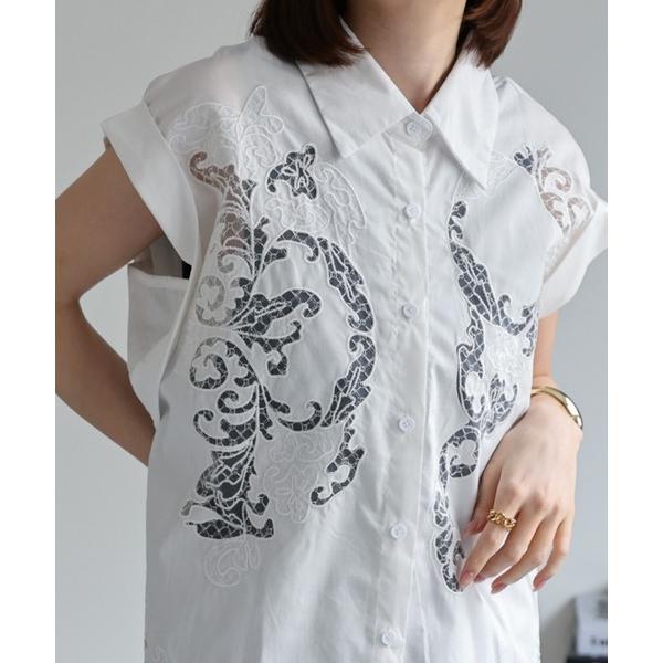 ブラウス シャツ アソートデザインレースモチーフシャツ レディース