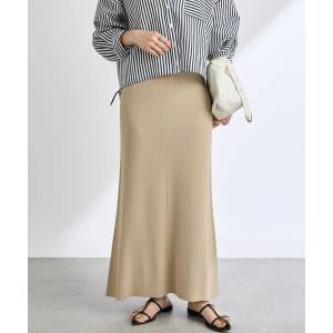 スカート 「ひんやりタッチ/セットアップ対応可」レーヨン混ナローフレアスカート