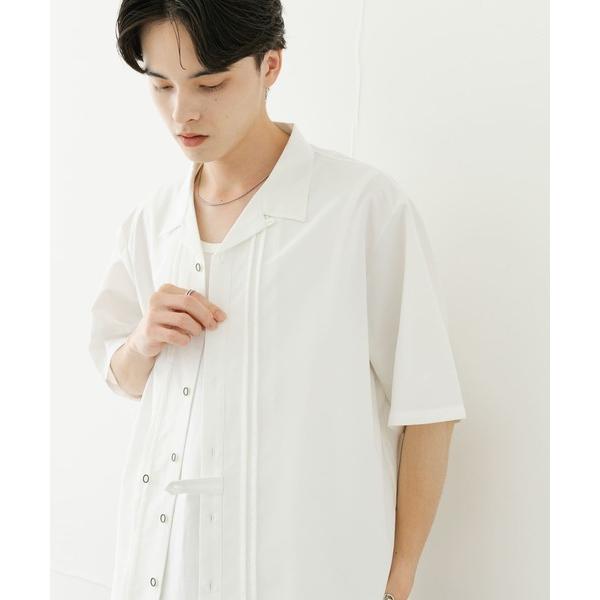 シャツ デザインオープンカラーショートスリーブシャツ メンズ