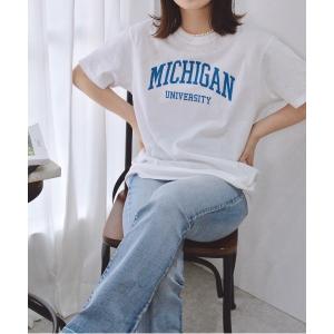 tシャツ 「spiritoso」MICHIGAN カレッジTシャツ レディース メンズ