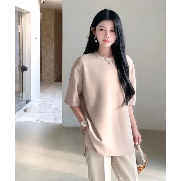 tシャツ 選べる2タイプ ラウンドヘムトップス レディース