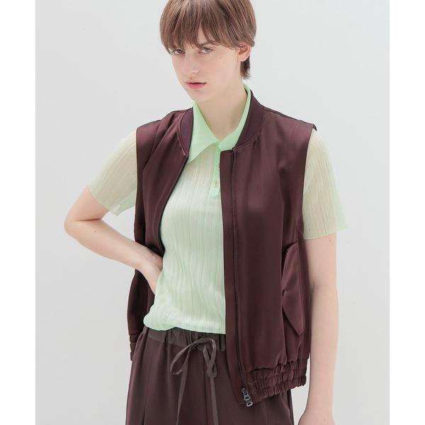 ベスト ジレ glossy satin MA-1 vest(グロッシーサテンMA-1ベスト) レディ...