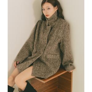 ミニシャギーテーラードコート ミックス色 セール】ミニシャギーテーラードコート（テーラードジャケット