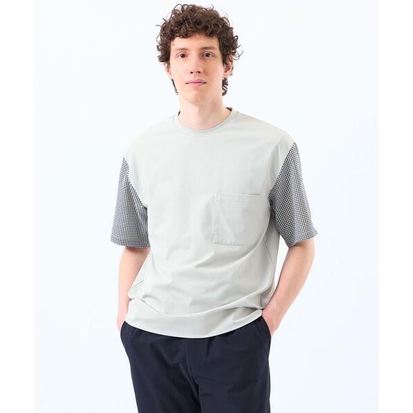 tシャツ TEXBRID天竺×サッカー スリーブコンビTシャツ メンズ