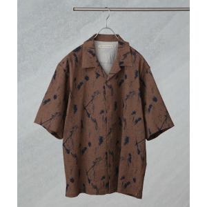 シャツ ランダムサッカープリントシャツ 半袖 メンズ