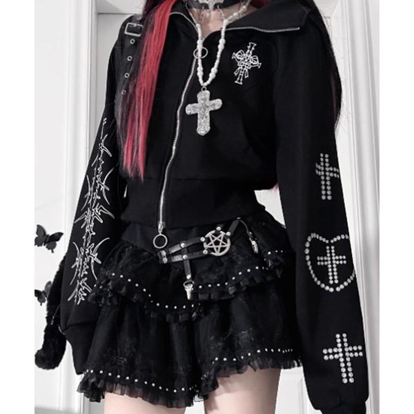 パーカー A'GEM/9 × .kom「TricuspidC/トライカスピッドシー」猫耳クロスプリン...