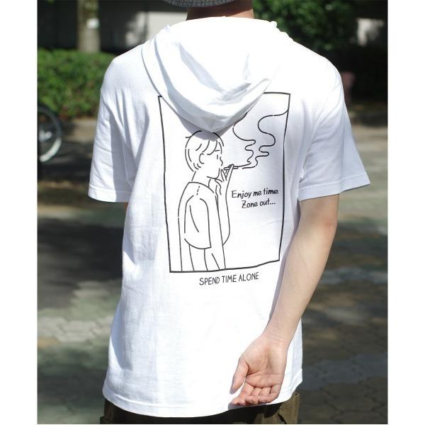 tシャツ 「MODISH GAZE」線画 Just Relax半袖Tパーカー メンズ レディース