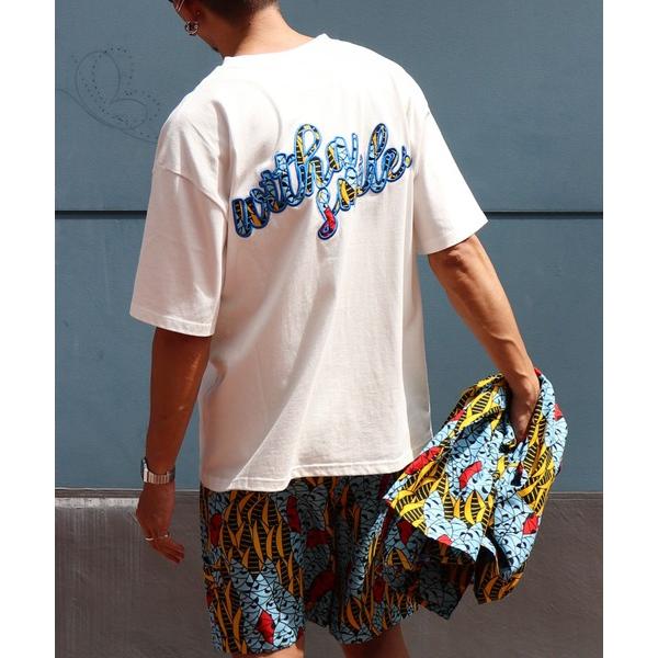 tシャツ 「moyan ecri」with smile パッチ刺繍Tシャツ メンズ レディース