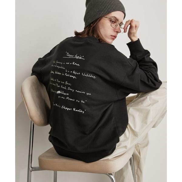 トレーナー スウェット 手書き刺繍ロゴオーバーサイズスウェット レディース