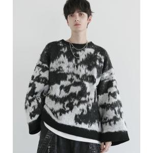 セーター ニット ワイドスリーブルーズシルエットフェザーニット メンズ レディース