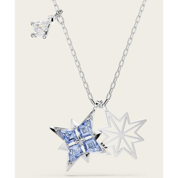 ネックレス 「公式」「スワロフスキー」Symbolica ペンダント 星， ブルー， ロジウム・プレ...
