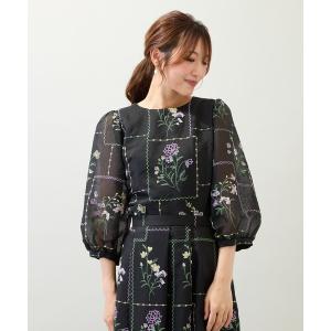 ブラウス シャツ 「セットアップ対応」パネル刺繍風ブラウス レディース