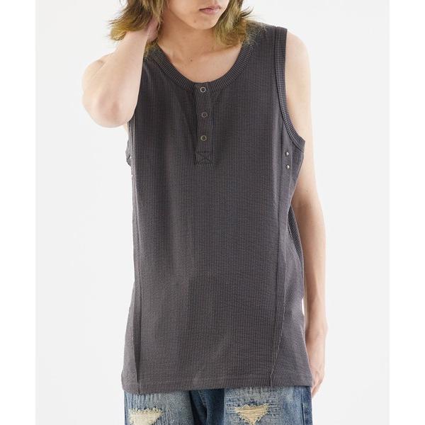 タンクトップ Triple-button tank top / 3連ボタン タンクトップ メンズ レ...