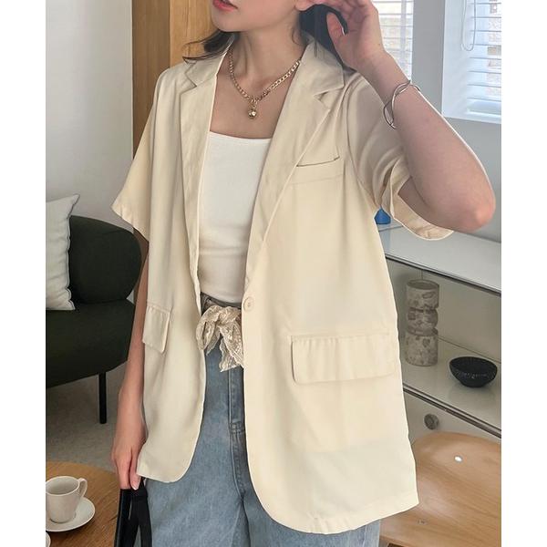 ジャケット テーラードジャケット 半袖テーラードジャケット レディース