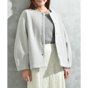 コート アウター メランジブランケットノーカラーショートコート レディース