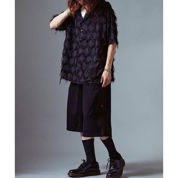 シャツ Fringe design open collar shirt / フリンジデザイン オープ...